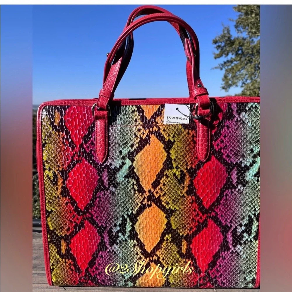 NWT RARE Brahmin SET TIA Tote and ADY Wallet in RED DRAGON EXPERIUM Melbourne